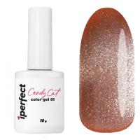 Гель-лак Candy cat color gel 01, 10г. стеклянный флакон с кистью
