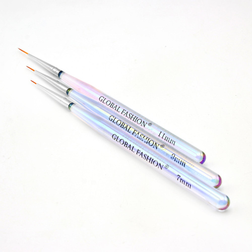 Набор тонких кистей прозрачные 3шт GLOBAL FASHION