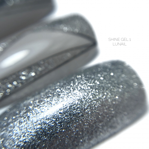 LUNAIL гель-краска с шимером "Shine gel 1" серебро 5мл