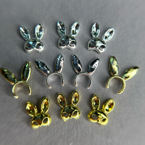 1872 Фигурки объемные "Маски зайчика" 10шт