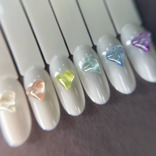 1860 Фигурки объемные "Кристальные сердечки" 10шт