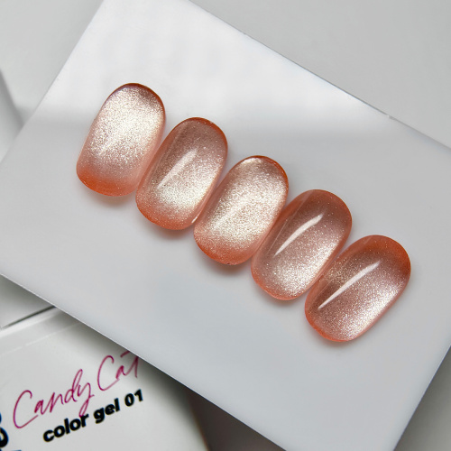 Гель-лак Candy cat color gel 01, 10г. стеклянный флакон с кистью