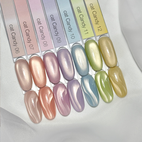 Гель-лак Candy cat color gel 12, 10г. стеклянный флакон с кистью